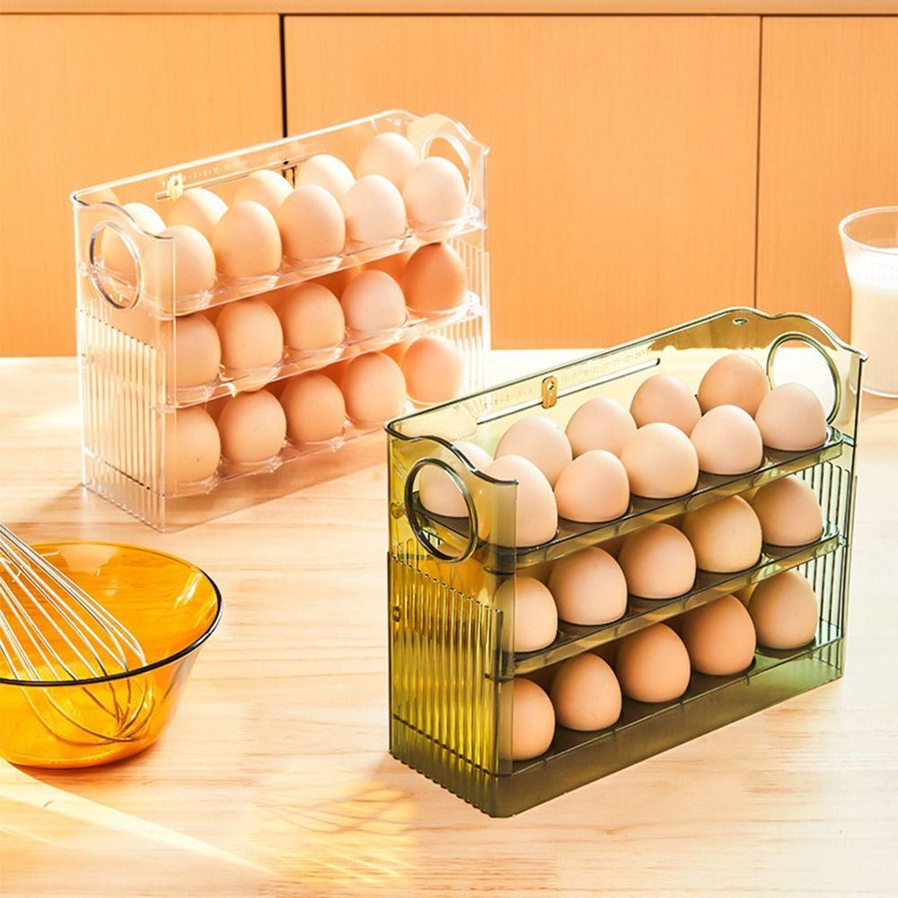 đ„Flippable Egg Rack â Stores 30 Eggs with Freshness Date Indicator