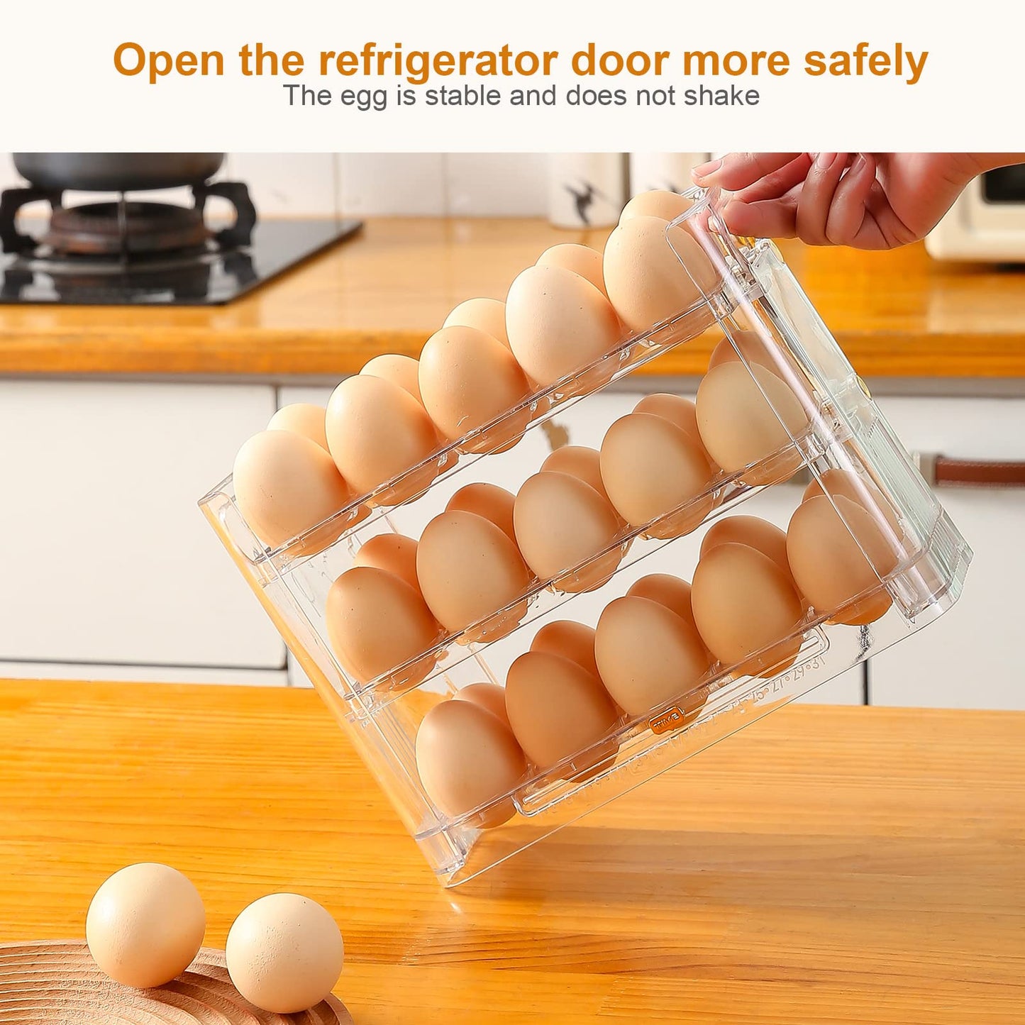 đ„Flippable Egg Rack â Stores 30 Eggs with Freshness Date Indicator